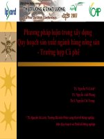 Phương pháp luận trong xây dựng Quy hoạch sản xuất ngành hàng nông sản - Trường hợp Cà phê pptx