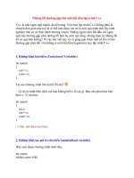 Những lỗi thường gặp khi mới bắt đầu lập trình C++ doc