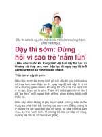 Dậy thì sớm là nguyên nhân khiến trẻ lùn khi trưởng thành. (Ảnh minh docx