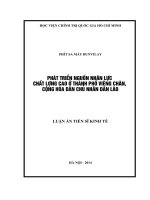 Phát triển nguồn nhân lực chất lượng cao Thành phố Viêng Chăn Cộng hoà Dân chủ Nhân dân Lào