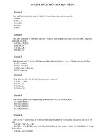 ĐỀ KIỂM TRA 15 PHÚT HÓA HỌC– ĐỀ SỐ 1 pptx