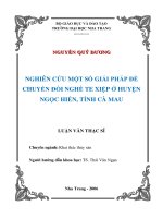 NGHIÊN cứu một số GIẢI PHÁP để CHUYỂN đổi NGHỀ TE XIỆP ở HUYỆN  NGỌC HIỂN, TỈNH cà MAU