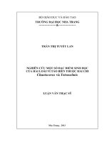 Nghiên cứu một số đặc điểm sinh học của hai loài  vi tảo  biển  thuộc hai chi  chaetoceros  và  tetraselmis