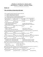 Đề kiểm tra 1 tiết Học kỳ 2 Năm học 2011 Môn: Hoá học 12- Nâng cao docx