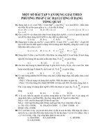 MỘT SỐ BÀI TẬP VẬN DỤNG GIẢI THEO PHƯƠNG PHÁP CÁC ĐẠI LƯỢNG Ở DẠNG TỔNG QUÁT pdf