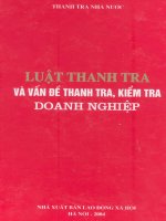 Luật thanh tra và vấn đề thanh tra, kiểm tra doanh nghiệp part 1 pps
