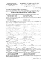 ĐỀ THI ĐỊNH KÌ LẦN III, NĂM 2010-2011 Môn thi: HOÁ HỌC - Mã đề thi 501 doc