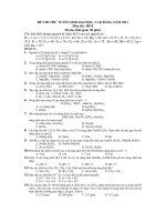 ĐỀ THI THỬ TUYỂN SINH ĐẠI HỌC, CAO ĐẲNG NĂM 2011 Môn thi : HOÁ - ĐỀ 15 ppt