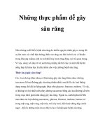 Những thực phẩm dễ gây sâu răng pdf