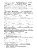 ĐỀ THI HỌC KÌ II NĂM HỌC 2010 - 2011 Môn : HÓA HỌC – MÃ ĐỀ 001 docx