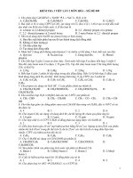 KIỂM TRA 1 TIẾT LẦN 2 MÔN HÓA – MÃ ĐỀ 009 potx