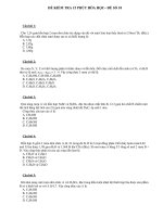 ĐỀ KIỂM TRA 15 PHÚT HÓA HỌC– ĐỀ SỐ 10 potx