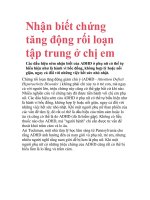 Nhận biết chứng tăng động rối loạn tập trung ở chị em potx