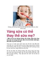 Không nên dùng váng sữa để thay thế sữa cho trẻ. (Ảnh minh họa). Váng sữa có ppt