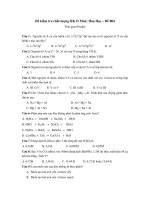 Đề kiểm tra chất lượng HK II Môn: Hóa Học – Đề 004 ppsx