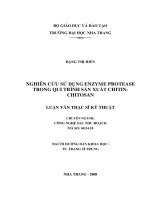 NGHIÊN cứu sử DỤNG ENZYME PROTEASE TRONG QUI TRÌNH sản XUẤT CHITIN   CHITOSAN