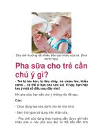 Pha sữa cho trẻ cần chú ý gì? potx