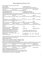 Phần trắc nghiệm hóa học khách quan – Đề 12 pptx