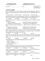 ĐỀ KIỂM TRA H ỌC K Ỳ II MÔN HOÁ HỌC 12 NÂNG CAO Mă đề thi 617 pptx