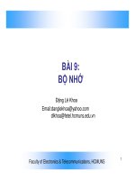 SLIDE BÀI GIẢNG CÔNG NGHỆ THÔNG TIN - BÀI 9: BỘ NHỚ ppsx