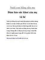 Nuôi con bằng sữa mẹ Đảm bảo sức khoẻ của mẹ và bé pot