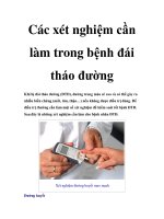 Các xét nghiệm cần làm trong bệnh đái tháo đường potx
