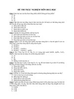 ĐỀ THI TRẮC NGHIỆM MÔN HOÁ HỌC pptx