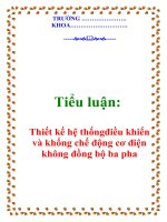 Tiểu luận: Thiết kế hệ thốngđiều khiển và khống chế động cơ điện không đồng bộ ba pha ppt