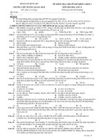 ĐỀ KIỂM TRA CHUYÊN ĐỀ KHỐI A-ĐỢT I MÔN HOÁ HỌC-LỚP 12 doc