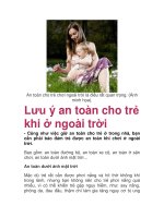 An toàn cho trẻ chơi ngoài trời là điều rất quan trọng. (Ảnh minh họa). Lưu ý pot