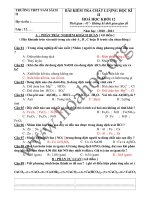 BÀI KIỂM TRA CHẤT LƯỢNG HỌC KÌ II HOÁ HỌC KHỐI 12 doc