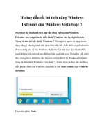 Hướng dẫn tắt bỏ tính năng Windows Defender của Windows Vista hoặc 7 pps