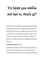 Trị bệnh gan nhiễm mỡ hạt to, thuốc gì? ppsx