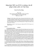 Hiệp định TBT của WTO và những vấn đề pháp lý đặt ra đối với việt nam