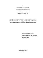 NGHIÊN cứu HOÀN THIỆN CÔNG NGHỆ THU NHẬN CARRAGEENANCHẤT LƯỢNG CAO từ RONG sụn