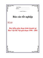 Luận văn: Bảo hiểm gián đoạn kinh doanh tại Bảo Việt Hà Nội giai đoạn 1998 - 2001 ppt