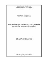 Giải pháp phát triển khai thác hải sản xa bờ của thành phố đà nẵng