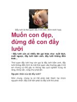 Đẩy lưỡi là thói quen xấu ở trẻ nhỏ. pptx