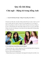 quy tắc dùng chủ ngữ - động từ trong tiếng anh