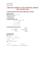 chuyên đề phương trình và bất phương trình qui về bậc hai