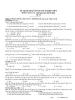 ĐỀ THAM KHẢO ÔN THI TỐT NGHIỆP THPT MÔN VẬT LÝ 12 - ĐỀ 14 pot