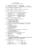 ĐỀ TRẮC NGHIỆM Môn: Hoá Học pps