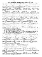 CÂU HỎI ÔN THI ĐẠI HỌC HÓA VÔ CƠ ppt