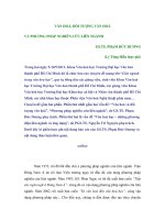 VĂN HOÁ, ĐỐI TƯỢNG VĂN HOÁ VÀ PHƯƠNG PHÁP NGHIÊN CỨU LIÊN NGÀNH pps