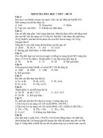 KIỂM TRA HÓA HỌC 1 TIẾT – ĐỀ 10 pdf