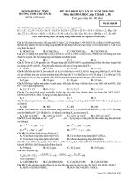 ĐỀ THI ĐỊNH KÌ LẦN III, NĂM 2010-2011 Môn thi: HOÁ HỌC - Mã đề thi 430 ppsx