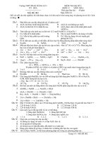 KIỂM TRA HỆ SỐ 2 KHỐI 12 MÔN HÓA - MÃ ĐỀ 002 docx