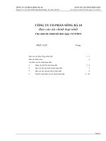 công ty cổ phần sông đà 10 báo cáo tài chính hợp nhất báo cáo của ban tổng giám đốc báo cáo kiểm toán cho năm tài chính kết thúc 31 tháng 12 năm 2011