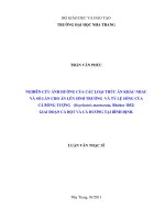 NGHIÊN cứu ẢNH HƯỞNG của các LOẠI THỨC ăn KHÁC NHAU  và số lần CHO ăn lên SINH TRƯỞNG và tỷ lệ SỐNG của  cá BỐNG TƯỢNG (oxyeleotris marmorata, bleeker 1852)  GIAI đoạn cá bột và cá HƯƠNG tại BÌNH ĐỊNH