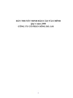 bản thuyết minh báo cáo tài chính quý 4 năm 2008 công ty cổ phần sông đà 1.01